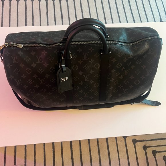 Louis Vuitton Keepall Bandoulière 55 Duffle Bag Monogram Eclipse - Picture 3 of 12